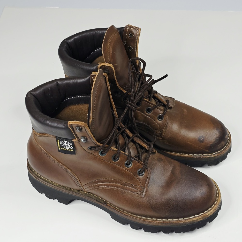 Whites Boots Centennial Hiker Mens 7.5 D Brown Leather Vibram Sole USA 353
